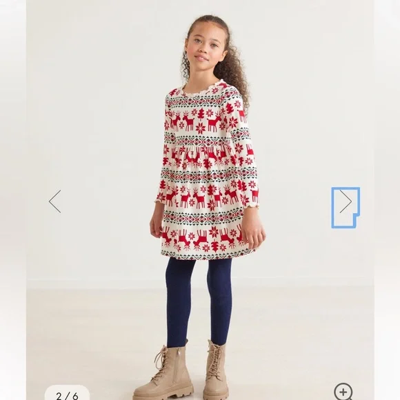 Hanna Andersson Red and Cream Kids Dress - Picture 2 of 9